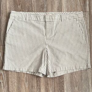 Merona Blue and White Women’s 14 Bermudas Casual Summer Shorts